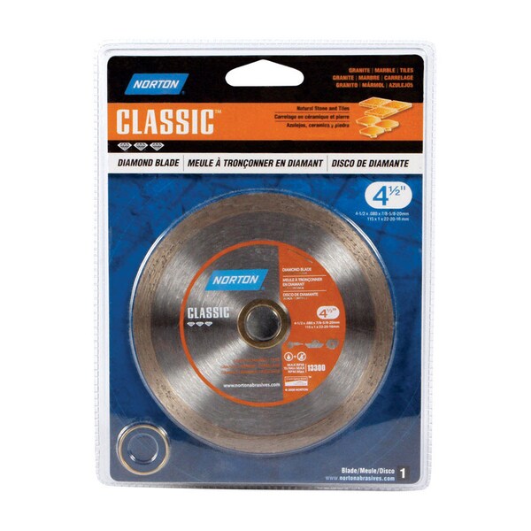 Norton Abrasives Norton Clipper 4-1/2 in. D X 5/8 and 7/8 in. Diamond Continuous Rim Blade 1 pc 07660701194 - main